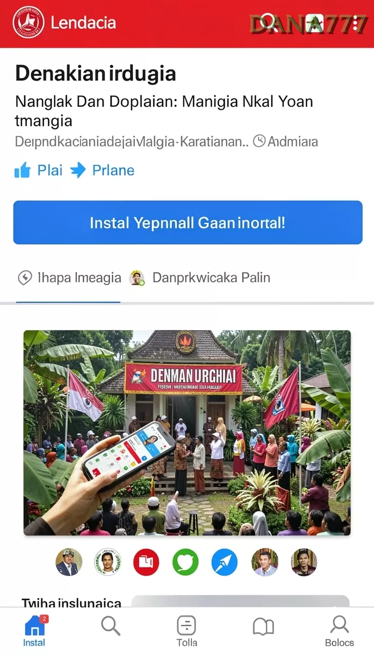 Cuplikan layar A7777 — menu navigasi