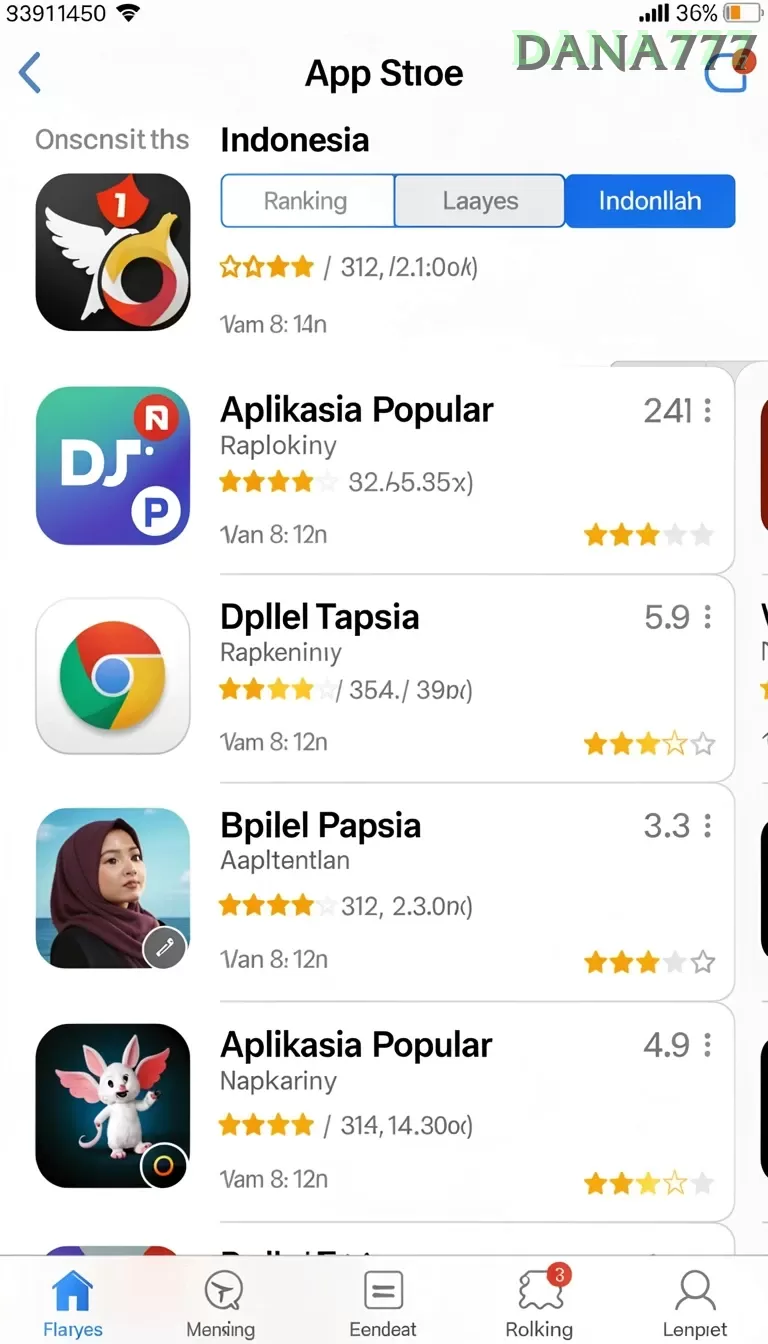 Cuplikan layar 380SLOT — menu navigasi